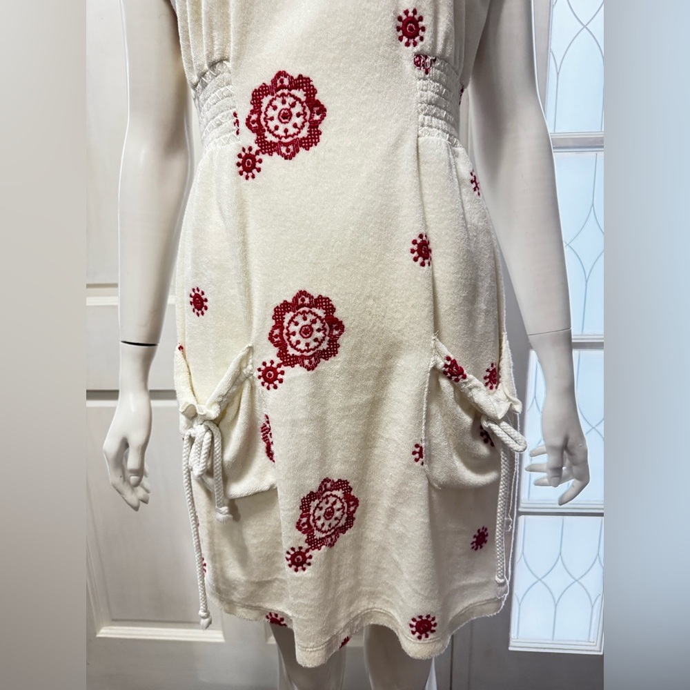 Juicy Couture Fashion Angel Cherry Red Sonia Floral EmbroideryTerry Mini Dress M - Picture 7 of 14